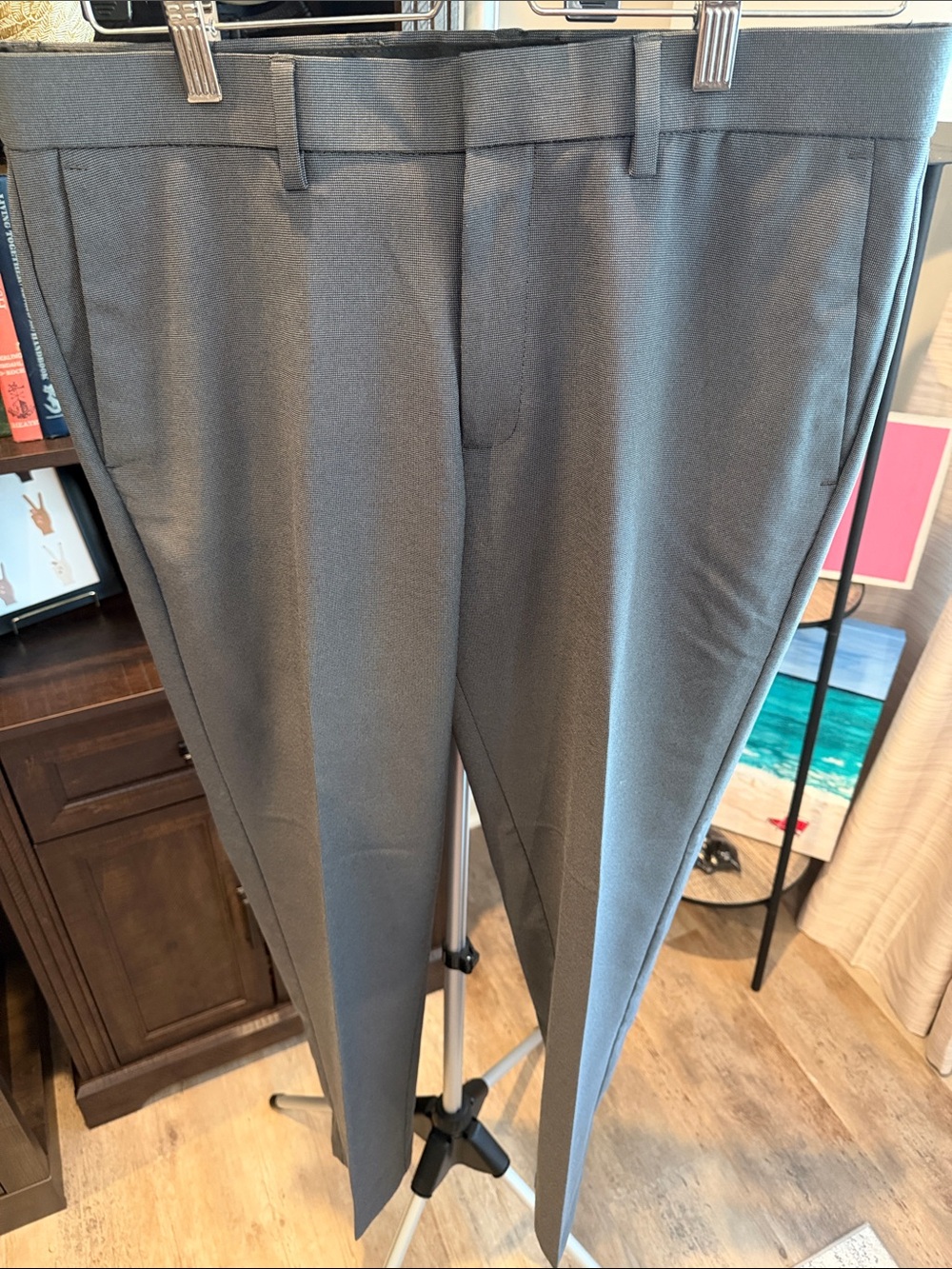 Kenneth Cole Reaction Men's Charcoal Gray Dress Pants 32x30 flat front